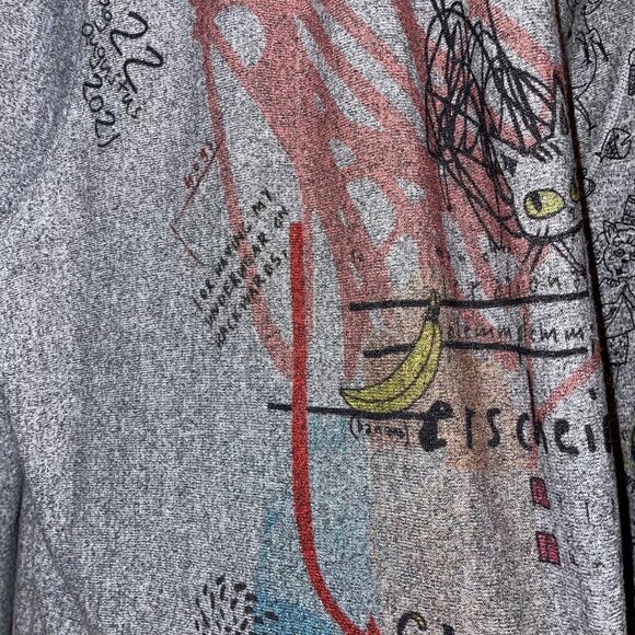 Inoah Womens Top Pant Set Size Small Gray Tunic Animal Print Harem USA - Picture 12 of 12